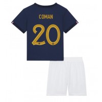 Dětský Fotbalový dres Francie Kingsley Coman #20 MS 2022 Domácí Krátký Rukáv (+ trenýrky)